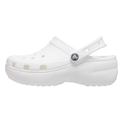 Crocs Women's Classic Platform Clog, White, 8