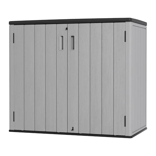 Mrosaa Large Outdoor Storage Box,Resin Sheds&Outdoor Storage Waterproof/Lockable,Outdoor Storage Cabinets for Balcony,Garage,Backyard (37Cu.ft-Pale Grey)