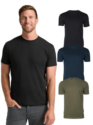 True Classic Mens T-Shirts – Short Sleeve Crew Neck T Shirts for Man, Cotton Blend Plain Novelty Men's T-Shirts, Pack of 3, Variety, S
