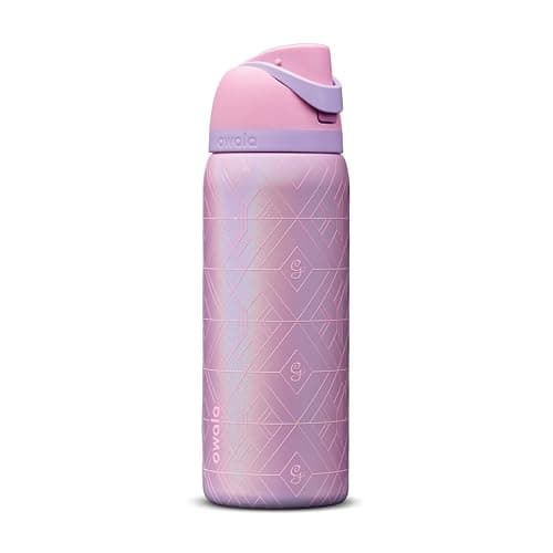 Owala Wicked FreeSip Insulated Stainless Steel Water Bottle with Straw for Sports and Travel, BPA-Free Sports Water Bottle, 32 oz, Glinda (Pink)