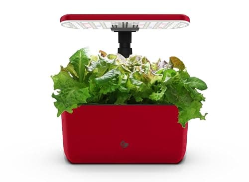 AeroGarden Harvest Lite in Cherry Red, Soil-Free Indoor Hydroponic Garden with LED Grow Light for Year-Round Gardening of up to 6 Herbs and Vegetables