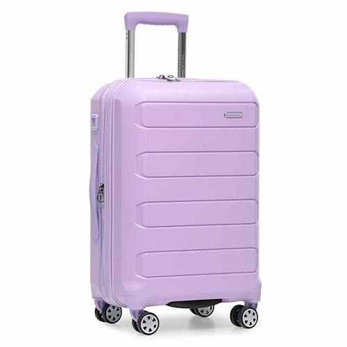 Traveler's Choice Pagosa Hardshell Expandable Luggage with Spinner Wheels, Lavender, 22-Inch Carry-on