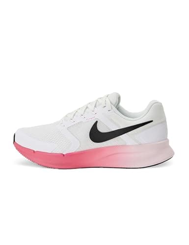 Nike Women's Run Swift 3 Road Running Shoes, White/Black-Pearl Pink-Peony, 5