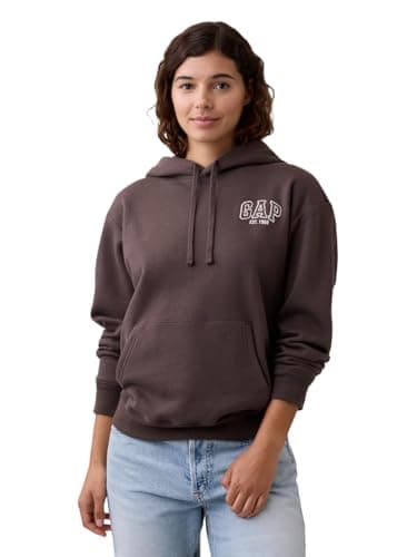 GAP womens Hooded Est. 1969 Logo Pullover New Brown661 M