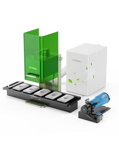 xTool F1 2-in-1 Dual Laser and Infrared Engraver with Slide Extension, Rotary Extension and Smoke Purifier, Lightning Speed Portable Fiber Laser Engraver for Metal Wood