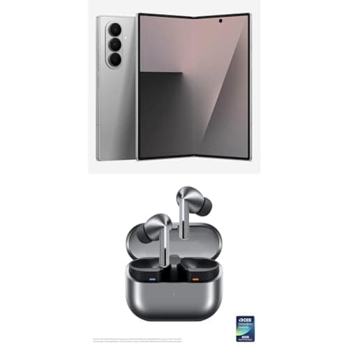 Samsung Galaxy Z Fold7 256GB Unlocked AI Smartphone, Silver Shadow w/ Galaxy Buds 3 Pro AI True Wireless Bluetooth Earbuds, Silver
