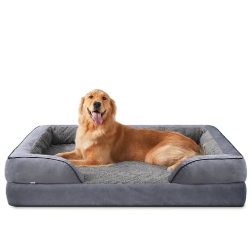 INVENHO Orthopedic Dog Beds Large Sized, XL Washable Dog Sofa with Egg-Crate Foam, Waterproof Lining and Non-Skid Bottom