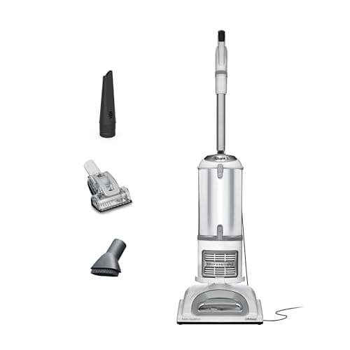 Shark Upright Vacuum Cleaner | Navigator Lift-Away | Pet Hair, Carpet & Hard Floor Cleaning | Pet Power Brush, Dusting Brush & Crevice Tool | HEPA Filter | Swivel Steering | White/Silver | NV356E