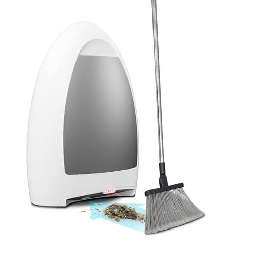 EyeVac Home Touchless Vacuum Automatic Dustpan - Great for Sweeping Pet Hair Food Dirt Kitchen - Ultra Fast & Powerful, No More Bending Down, Bagless, Corded, Automatic Sensors, 1000 Watt (White)