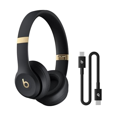 Beats Solo 4 - Wireless Bluetooth On-Ear Headphones with USB-C Charging Cable (20 cm) - Jet Black
