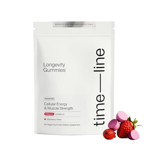 Timeline Mitopure Urolithin A Supplement Gummies - Clinically Proven Support for Healthy Aging Cellular Energy Muscle Strength and Longevity