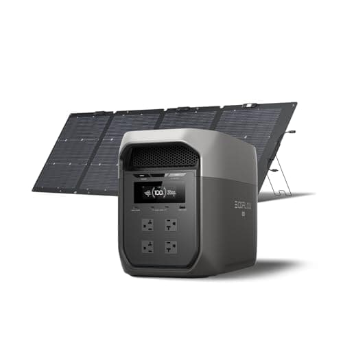 EF ECOFLOW Portable Power Station DELTA 3 MAX with 220W Solar Panel, 3400W X-Boost Output, Ultra-Fast 0-80% Charging in 1.13 Hr, Home Backup & RV Camping