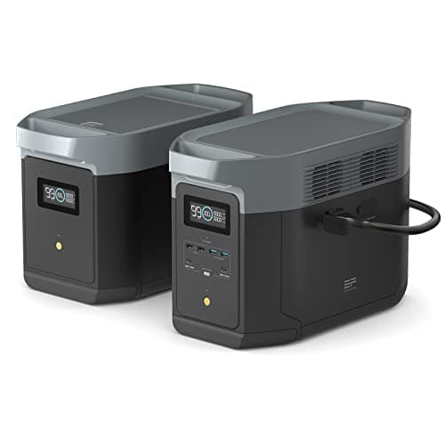 EF ECOFLOW DELTA 2 MAX Power Station with Smart Extra Battery, Expand Capacity from 2048Wh to 4096Wh, Solar Generator for Home Backup, Emergency, Outdoor Camping