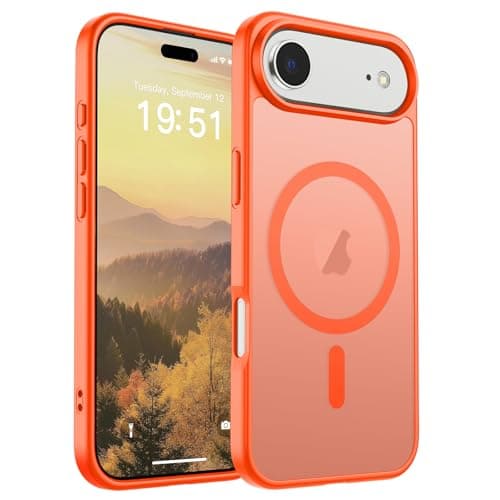 SUPFINE Magnetic for iPhone Air Case (Compatible with MagSafe)(Military Grade Drop Protection) Slim Translucent Matte Shockproof with Anti-Fingerprint Phone Cover for 17 Air,Orange