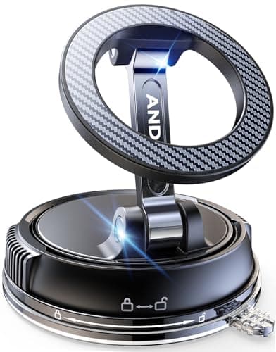 ANDERY Car Phone Holder for Magsafe [78+LBS Strongest Suction & 2400gf Magnetic] 360° Adjustable Car Phone Mount, Phone Holders for Your Car for iPhone 17 Pro Max 16 15 14 13 12 Air Plus, Carbon Fiber