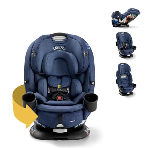 Graco Turn2Me 3-in-1 Rotating Convertible Car Seat, Brighton, Rear-Facing Rotation Only, Forward-Facing Mode, Highback Booster Up to 100 lbs, Adjustable Headrest & Harness, Steel Reinforced Frame