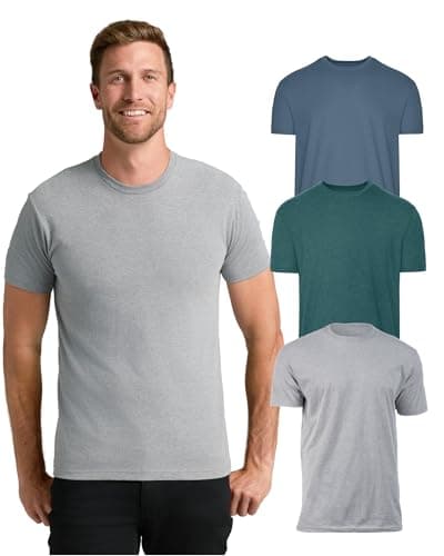 True Classic Mens T-Shirts – Short Sleeve Crew Neck T Shirts for Man, Cotton Blend Plain Novelty Men's T-Shirts, Pack of 3, Variety, S