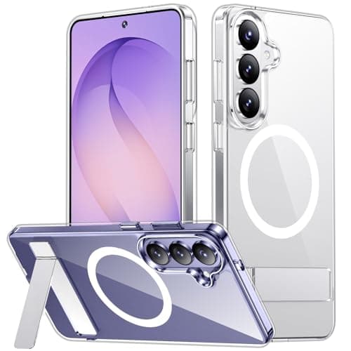 SPIDERCASE Magnetic for Samsung Galaxy S26 Case, [3 Stand Ways][ Military Grade Drop Protection] with Invisible Stand Shockproof Slim Case for Samsung Galaxy S26 6.3 inch, Clear