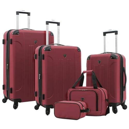 Travelers Club Chicago Hardside Expandable Spinner Luggage, Apple Butter, 5 Piece Set