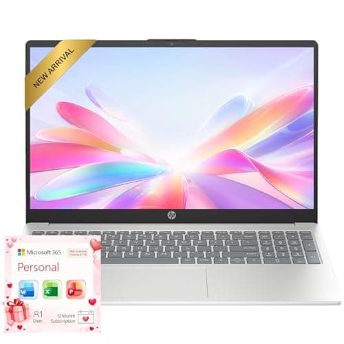 HP 15.6" Business Laptop Computer with Microsoft 365 • 2026 Edition • Copilot AI • Intel 4-Core N100 CPU • 1.1TB Storage (1TB OneDrive + 128GB SSD) • Windows 11 • w/o Mouse