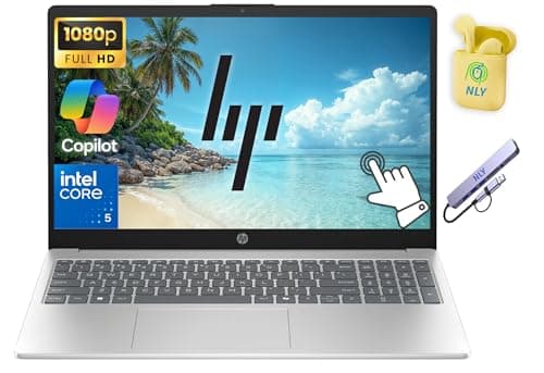 HP 15.6" FHD Touchscreen Business Laptop Computer, Intel 10-Core i5 Processor, 16GB RAM 512GB Storage (256GB SSD+256GB Docking Set), Windows 11, Numeric Keypad, NLY Earphones, Natural Silver