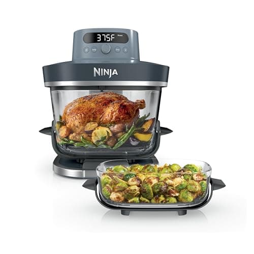 Ninja Crispi Pro 6-in-1 Glass Air Fryer | 450°F, Nontoxic, 6qt & 2.5qt Containers & Lids | Microwave, Freezer, Dishwasher Safe | Max Crisp, Air Fry, Bake, Roast, Recrisp, Dehydrate |Cyberspace AS101CY