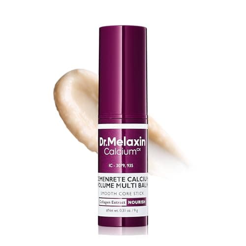 Dr.Melaxin Calcium Multi Balm Stick, Collagen & Elastin Wrinkle Stick, All-in-One Hydrating Balm, Eye & Neck Balm, Makeup Base & Face Moisture Balm, Korean Skincare, 0.31 oz
