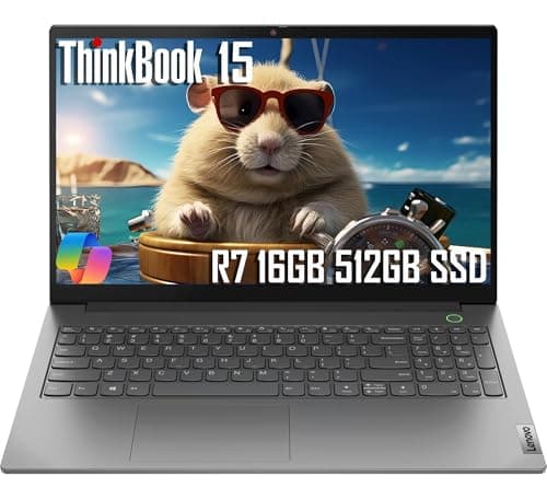 Lenovo ThinkBook 15 Business Laptop (15.6" FHD Anti-Glare, 16GB RAM, 512GB SSD, AMD Ryzen 7 5825U (> Intel i7-1255U)) Fingerprint, 1080p Webcam, Military Grade, Ethernet, Wi-Fi, Win 11 Pro w/Copilot