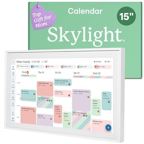 Skylight Calendar: 15-inch Wall Planner Digital Calendar & Chore Chart, Smart Touchscreen Interactive Display for Family Schedules – Wall Mount Included, Great for Organizing Your 2026 Calendar