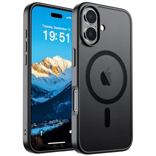 SUPFINE Magnetic for iPhone 17 Case (Compatible with MagSafe)(Military Grade Drop Protection) Translucent Matte Shockproof with Anti-Fingerprint Phone Cover,Black