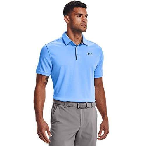 Under Armour Men's Tech Golf Polo , Carolina Blue (475)/Pitch Gray, Large