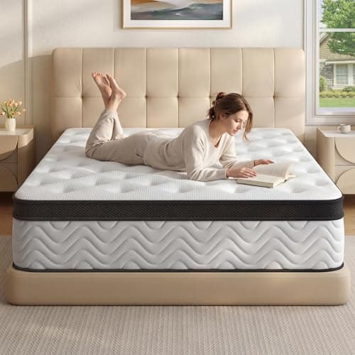 BedsPick Queen Mattress, 12 Inch Hybrid Mattress in a Box, Memory Foam and Individual Pocket Springs for Motion Isolation & Silent Sleep, Medium Firm, CertiPUR-US, 100 Nights Trial