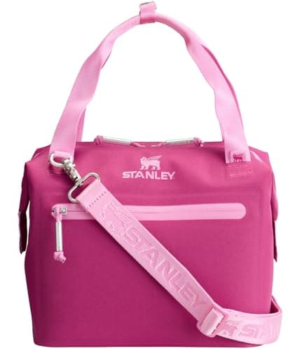 STANLEY All Day Julienne Mini Soft Cooler Bag and Lunch Box 7.4 Quarts | 10 Can Cooler with Handles and Strap | Stays Cold for Hours | Insulated Travel Bag with Zipper | BPA-Free | Fuchsia
