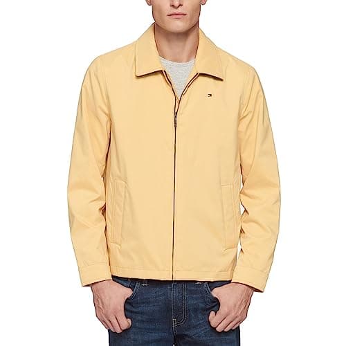 Tommy Hilfiger Men's Lightweight Microtwill Golf Jacket (Standard and Big & Tall), yellow, Large