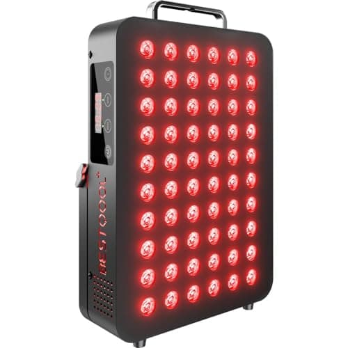 BestQool Red Light Therapy, Dual Chip Elite Grade LED Red Infrared Light Device with Near-Infrared Light 660nm 850nm High Power Red Light Therapy Panel at Home, Ideal for Body, Face, 105W (Black 60)