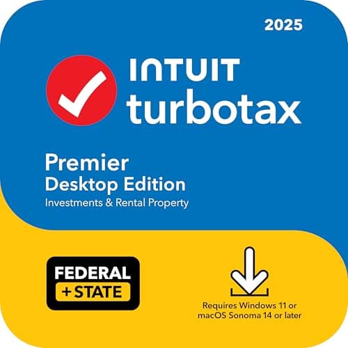 TurboTax Premier Desktop Edition 2025, Federal & State Tax Return [PC/Mac Download]
