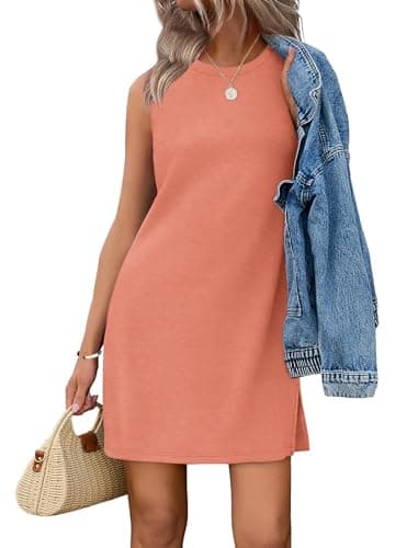 WIHOLL Summer Dresses for Women 2026 Casual Sundresses Beach Vacation Clothes Cruise Outfits Spring Dress Coral S