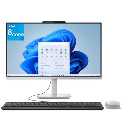 Lenovo 24 IdeaCentre All-in-One 1080P Desktop Computer, Intel 8-Core i3-N305 Processor, 16GB DDR4 RAM, 512GB PCIe SSD, 23.8" AIO for Home, Lifetime Office 365 for Web, WiFi 6, Bluetooth, Win 11, White
