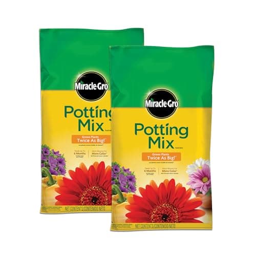 Miracle-Gro Potting Mix - For Container Plants, Flowers, Vegetables, Shrubs, Annuals, Perennials, Potting Soil Mix, Feeds up to 6 Months, 16 qt. (2-Pack)