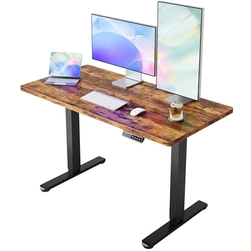 HUANUO Electric Standing Desk,48" x 24" Height Adjustable Desk, 4 Memory Height Settings, Sit to Stand Up Desk for Home Office, with Headphone Hook, Cable Manager, Vintage Brown
