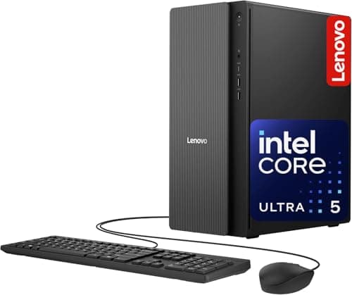 Lenovo IdeaCentre Secure & Productive Business Tower Desktop, Intel 10-Core Ultra 5 225, 16GB DDR5 RAM, 1TB Storage(512GB SSD & 500GB HDD), HDMI + VGA, Wi-Fi 6E, RJ-45, USB-C, Windows 11 Pro