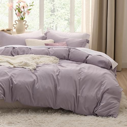 Bedsure Dusty Purple Duvet Cover Twin/Twin XL Size - 2 Pieces Prewashed Polyester Extra Soft Bedding Set, Includes 1 Twin Duvet Cover 68''x90'' with Zipper Closure & 1 Pillow Sham, No Comforter