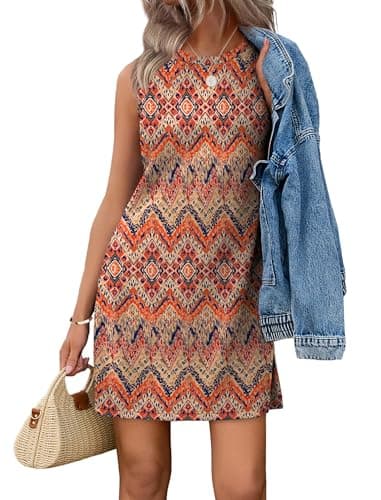 WIHOLL Womens Summer Dresses 2026 Casual Spring Vintage Boho Dress Fashion Spring Vacation Travel Outfits Yellow S