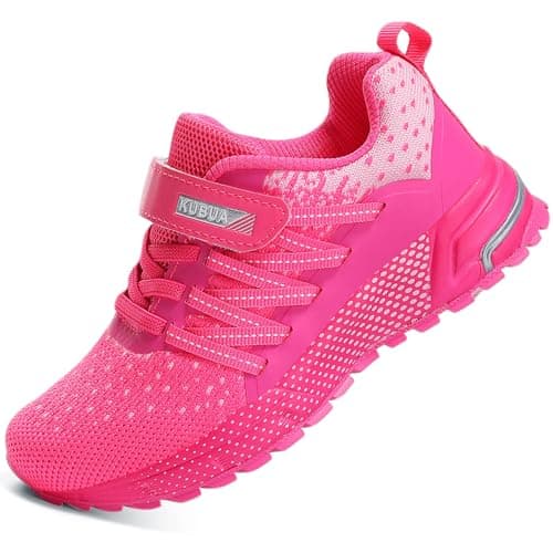 Kids Sneakers for Boys Girls Running Tennis Shoes Lightweight Breathable Sport Athletic Pink B Size US 11 Little Kid