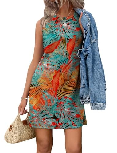 WIHOLL Summer Dresses for Women 2026 Casual Hawaiian Sundresses Beach Vacation Clothes Cruise Outfits Ladies Petite Dress