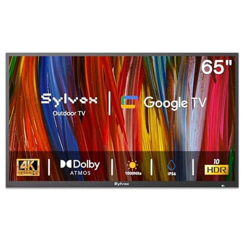 SYLVOX Outdoor TV, 65 inch Smart TV Waterproof Outdoor TVs, 4K Weatherproof Television for Outside,Support Google Assistant & Chromecast, 1000 nit Brightness Partial Sun (Deck Pro 2.0/2024)