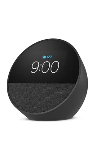 Amazon Echo Spot (newest model), Great for nightstands, offices and kitchens, Smart alarm clock, Designed for Alexa+, Black