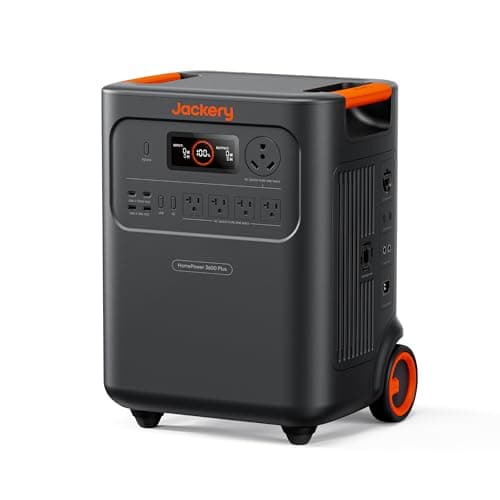 Jackery HomePower 3600 Plus Portable Power Station, 3600W AC Output, 3584Wh LFP Solar Generator, Expandable up to 21kWh, Essential Home Backup for Home Use, Emergencies, RV (Solar Panel Optional)