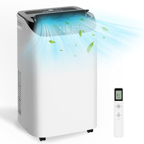 14,000 BTU Portable Air Conditioner Cools Up to 700 Sq.Ft, 3-IN-1 Energy Efficient Portable AC Unit with Remote Control & Installation Kits for Large Room, Campervan, Office, Temporary Space