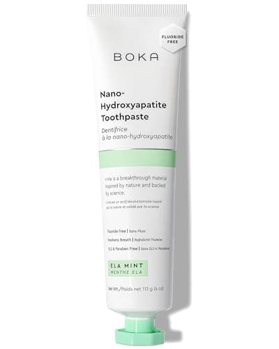 Boka Fluoride Free Toothpaste, Nano Hydroxyapatite Toothpaste, Appropriate for Sensitive Teeth - for Adult, Kids Oral Care - Ela Mint Flavor, 4 Fl Oz 1Pk US Manufactured
